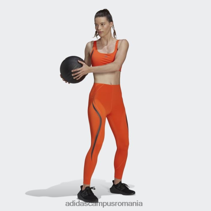 adidas campus romania sutien hiit portocaliu powerimpact luxe antrenament cu suport mediu femei portocaliu/carbon J266N223735