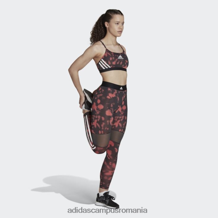 adidas campus romania sutien roșu aeroreact cu susținere la lumină hyperglam imprimat femei roșu/carbon/negru J266N223753