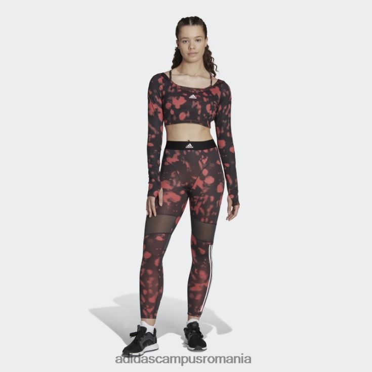 adidas campus romania sutien roșu aeroreact cu susținere la lumină hyperglam imprimat femei roșu/carbon/negru J266N223753