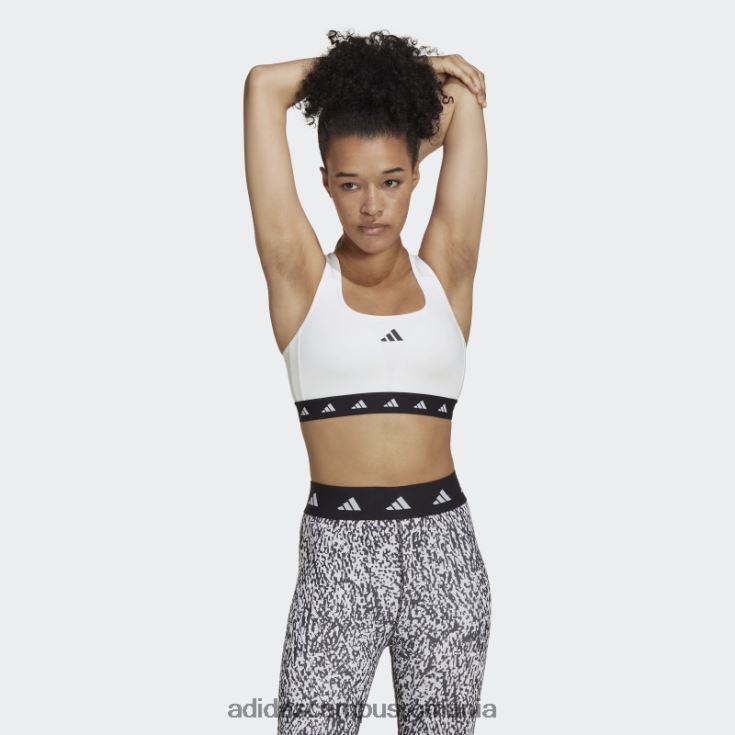 adidas campus romania sutien techfit powerreact de antrenament cu suport mediu alb adidas femei alb negru J266N223802
