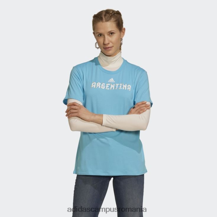 adidas campus romania Tricou argentinian Cupa Mondială FIFA 2022 cyan femei cyan J266N222969