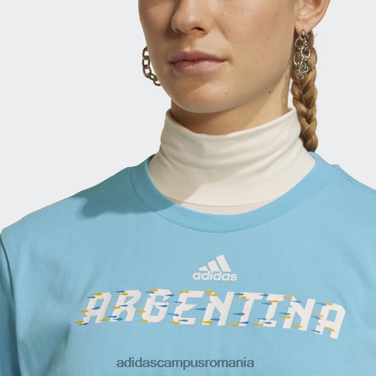 adidas campus romania Tricou argentinian Cupa Mondială FIFA 2022 cyan femei cyan J266N222969