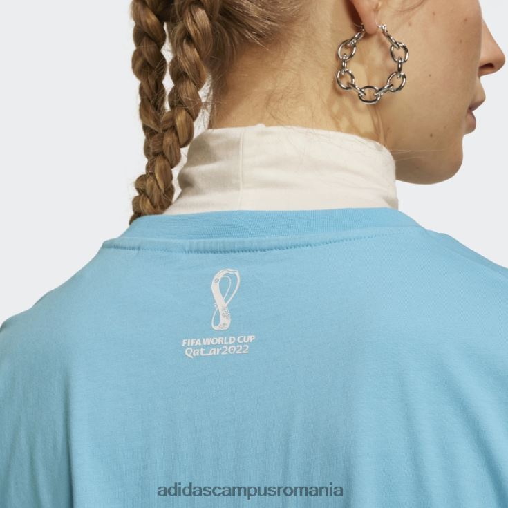 adidas campus romania Tricou argentinian Cupa Mondială FIFA 2022 cyan femei cyan J266N222969