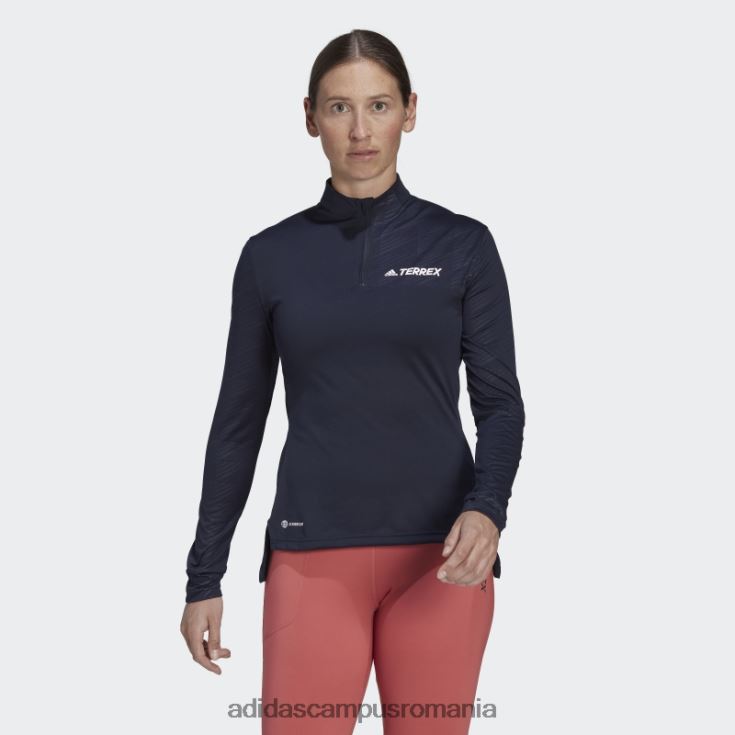 adidas campus romania Tricou cu jumătate de fermoar multiplu ink terrex femei cerneală J266N222690
