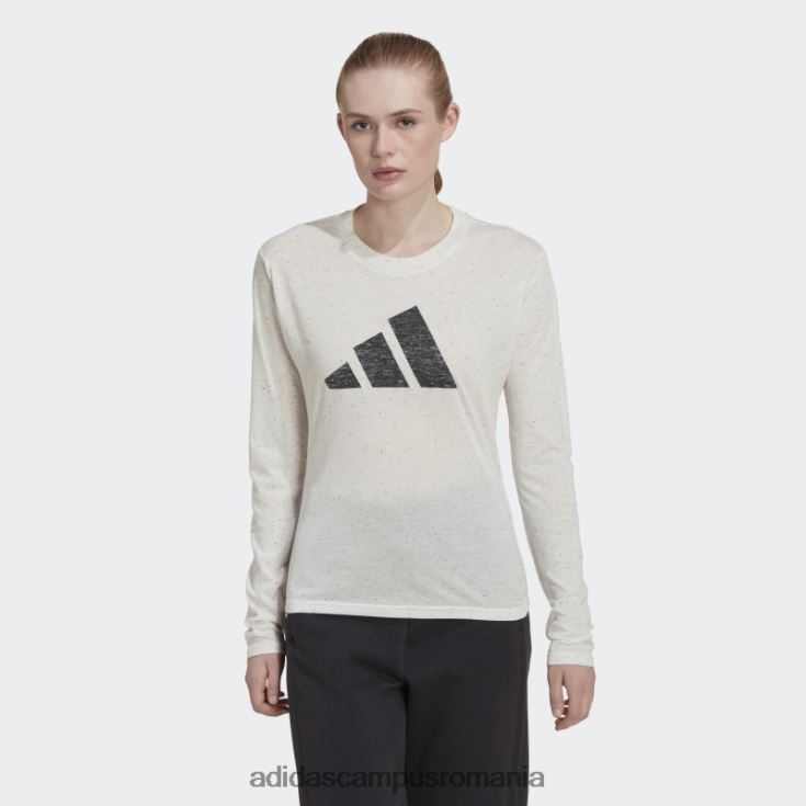 adidas campus romania Tricou cu mânecă lungă pentru viitorii icoane winners 3.0, alb melange femei melange alb J266N222556