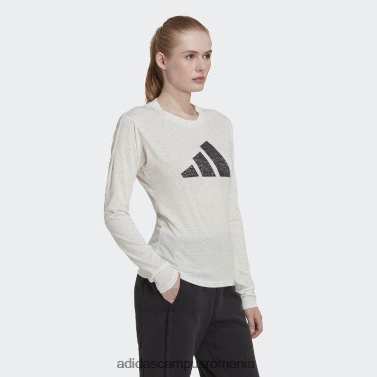adidas campus romania Tricou cu mânecă lungă pentru viitorii icoane winners 3.0, alb melange femei melange alb J266N222556