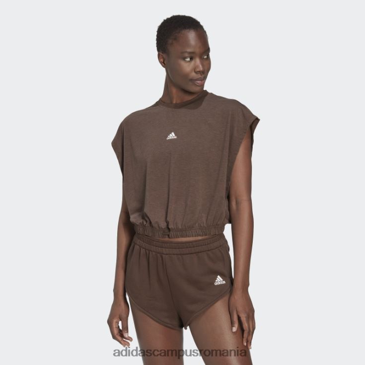 adidas campus romania Tricou fără mâneci hyperglam maro femei maro/alb J266N222579