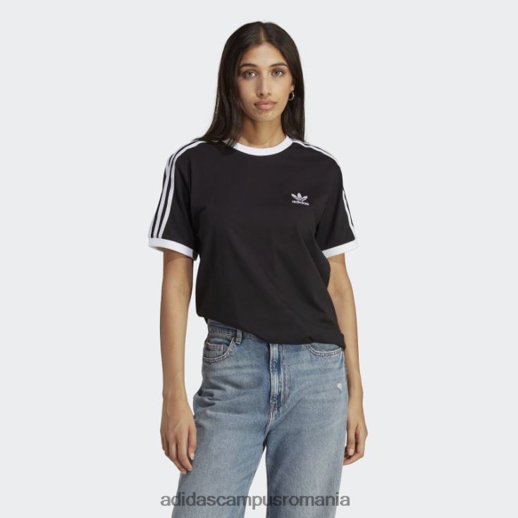 adidas campus romania Tricou negru cu 3 dungi adicolor classics adidas femei negru J266N222442