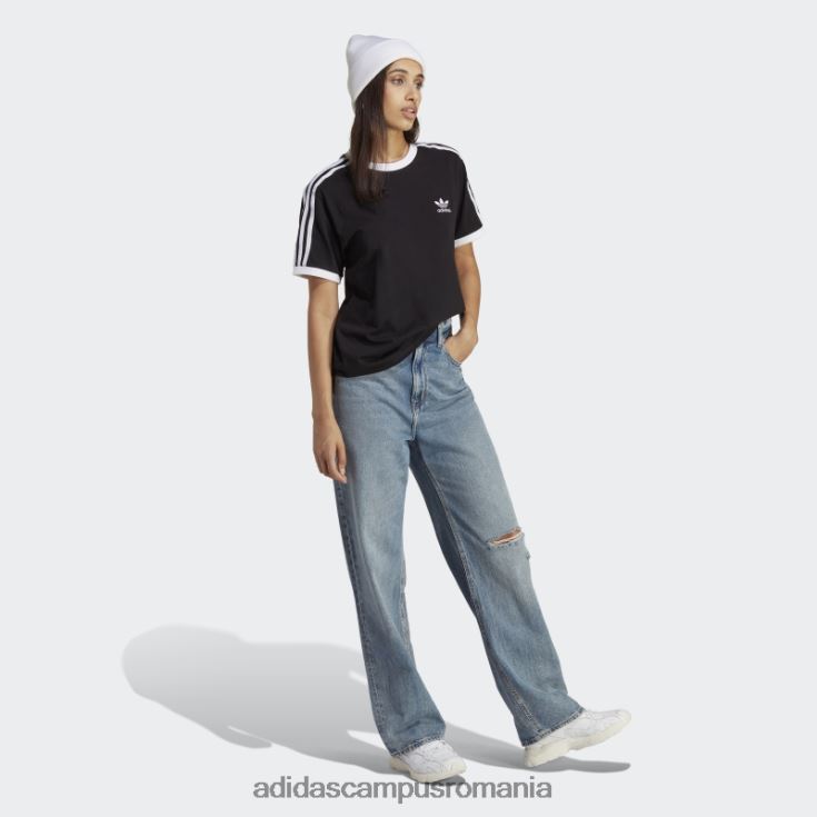 adidas campus romania Tricou negru cu 3 dungi adicolor classics adidas femei negru J266N222442