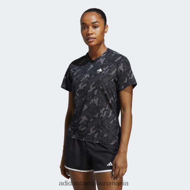 adidas campus romania deține un tricou negru pentru alergare camo femei negru J266N222874