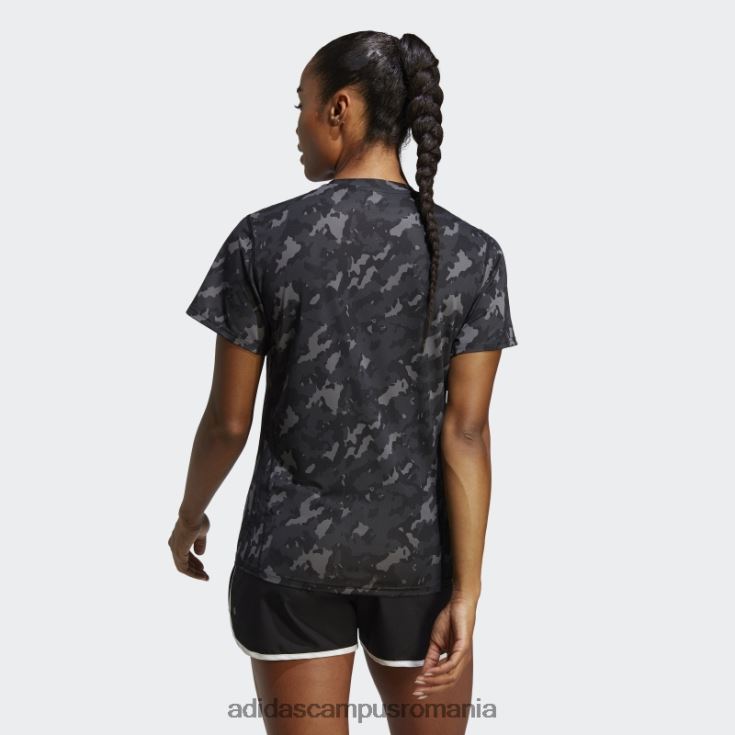 adidas campus romania deține un tricou negru pentru alergare camo femei negru J266N222874