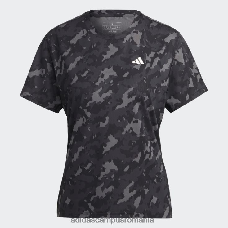 adidas campus romania deține un tricou negru pentru alergare camo femei negru J266N222874
