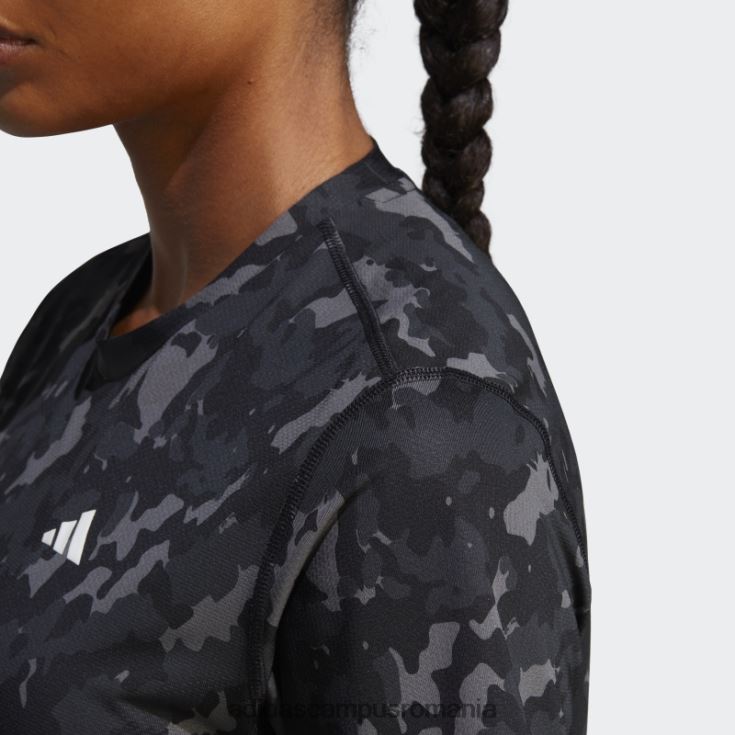 adidas campus romania deține un tricou negru pentru alergare camo femei negru J266N222874