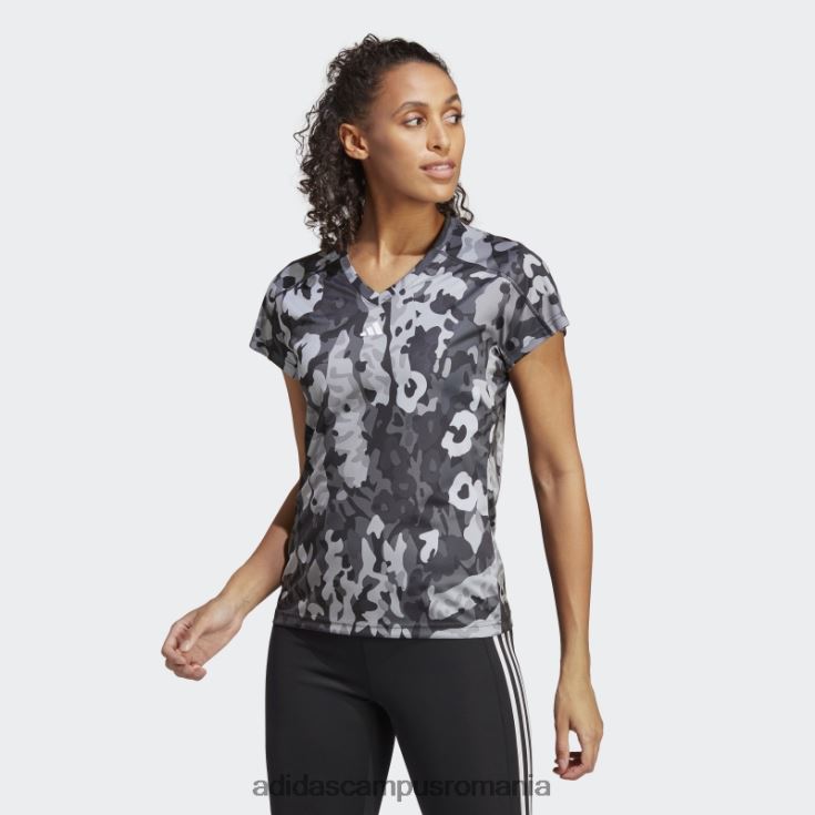 adidas campus romania negru aeroready tren essentials branding minimal tricou cu imprimeu floral cu decolteu în V adidas femei negru/mgh gri solid/alb J266N222821