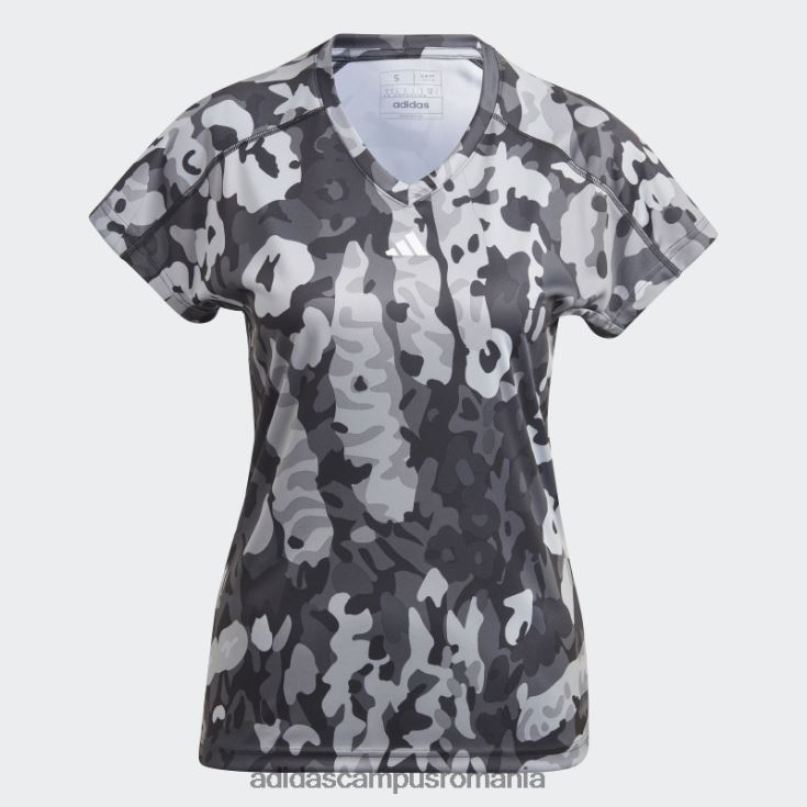 adidas campus romania negru aeroready tren essentials branding minimal tricou cu imprimeu floral cu decolteu în V adidas femei negru/mgh gri solid/alb J266N222821