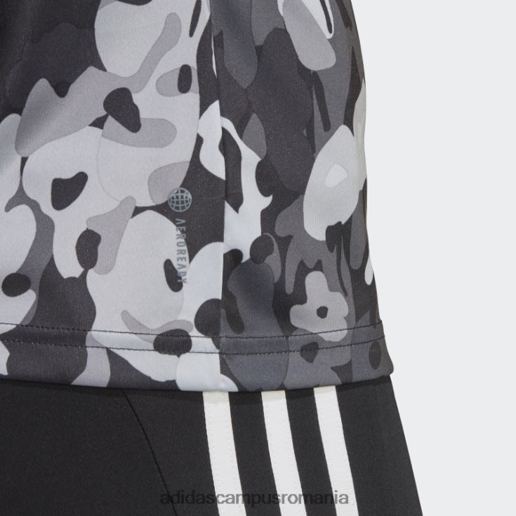 adidas campus romania negru aeroready tren essentials branding minimal tricou cu imprimeu floral cu decolteu în V adidas femei negru/mgh gri solid/alb J266N222821