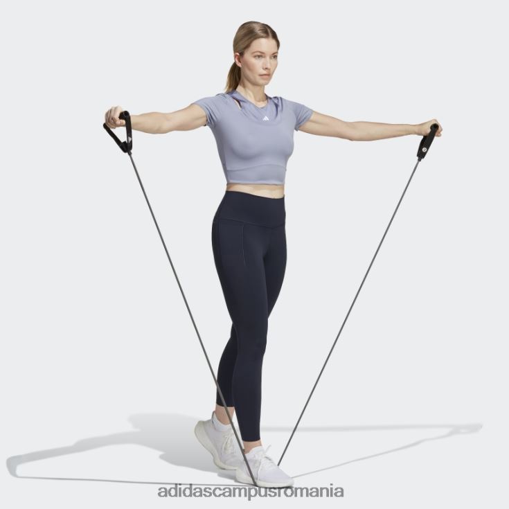 adidas campus romania silver violet hiit aeroready crop training tricou femei violet argintiu J266N222786