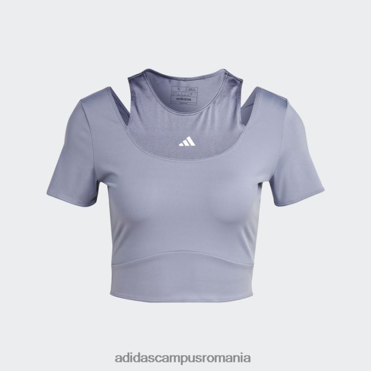 adidas campus romania silver violet hiit aeroready crop training tricou femei violet argintiu J266N222786