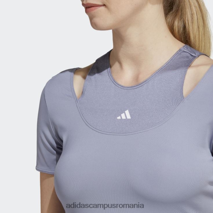 adidas campus romania silver violet hiit aeroready crop training tricou femei violet argintiu J266N222786