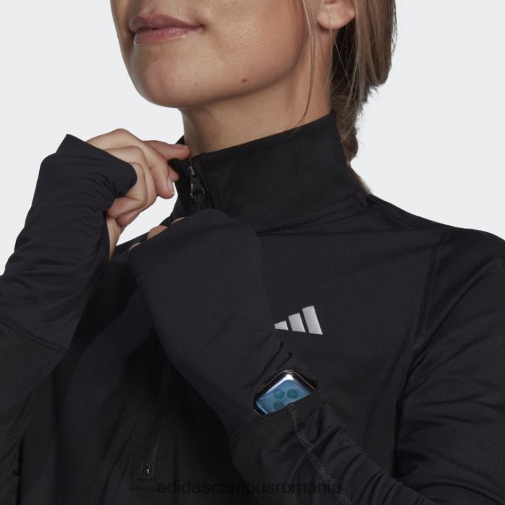 adidas campus romania top cu mânecă lungă cu jumătate de fermoar pentru alergare rapidă negru adidas femei negru J266N222878