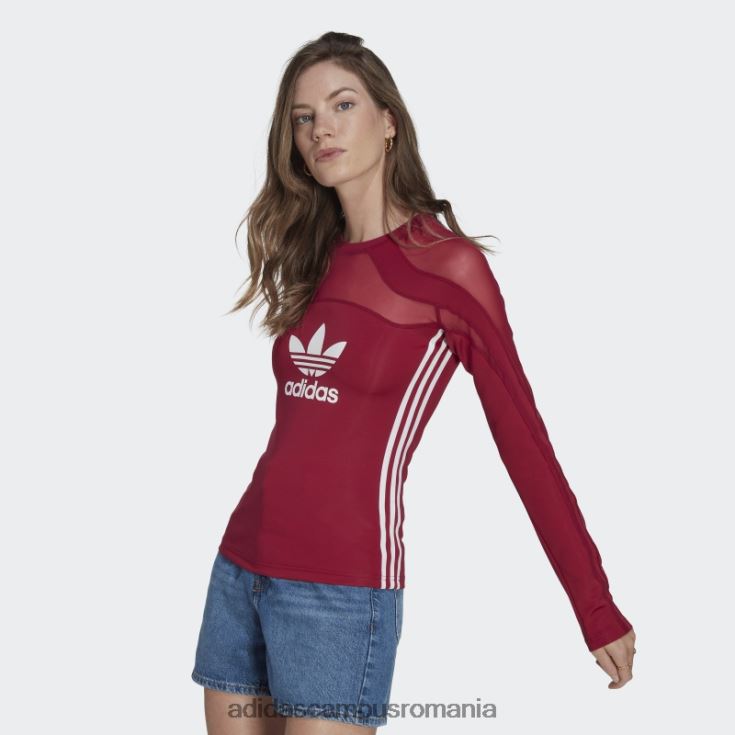 adidas campus romania top din plasă adicolor trefoil burgundy femei Burgundia J266N222646