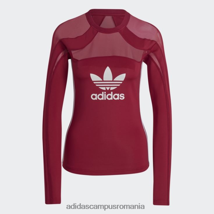 adidas campus romania top din plasă adicolor trefoil burgundy femei Burgundia J266N222646