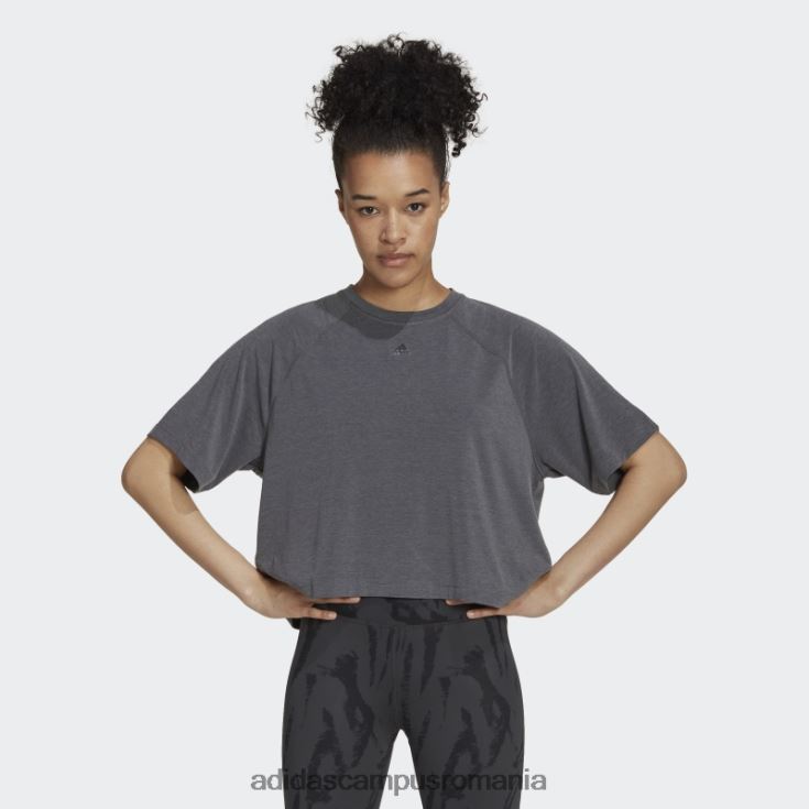 adidas campus romania tricou aeroready cu spate, gri închis, negru femei erica gri închis J266N222616