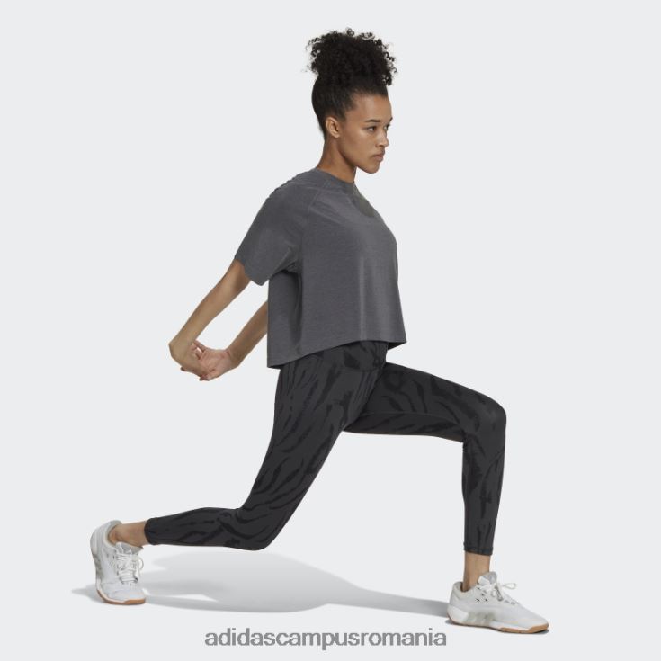 adidas campus romania tricou aeroready cu spate, gri închis, negru femei erica gri închis J266N222616