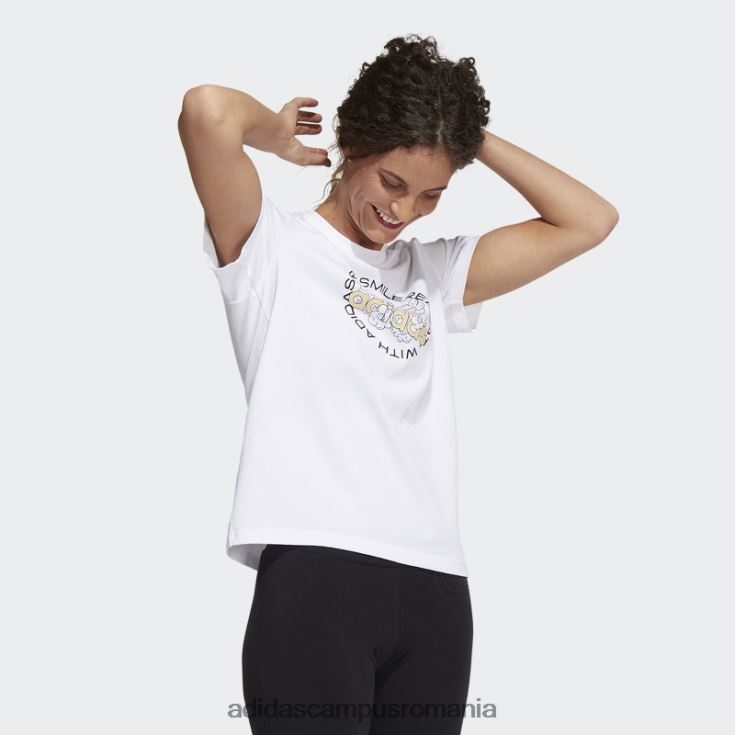 adidas campus romania tricou alb al modului de alergare femei alb J266N222552
