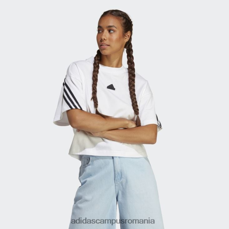 adidas campus romania tricou alb cu 3 dungi cu icoane viitoare femei alb J266N222583
