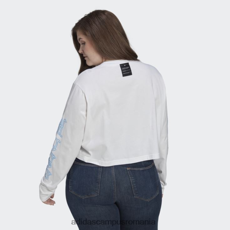 adidas campus romania tricou crop alb cu mânecă lungă (plus mărime) adidas femei alb J266N222545