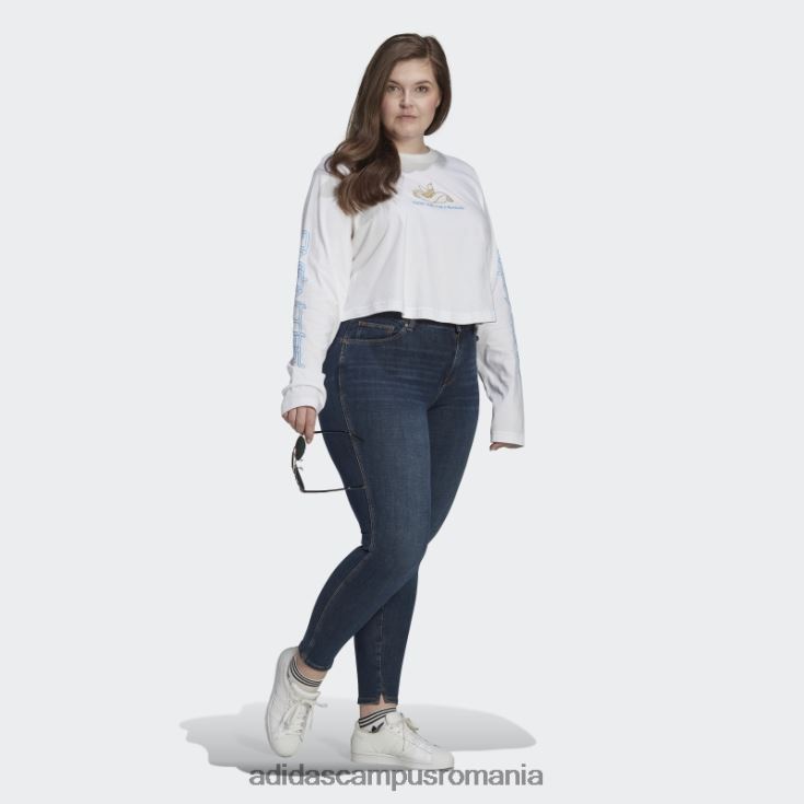 adidas campus romania tricou crop alb cu mânecă lungă (plus mărime) adidas femei alb J266N222545