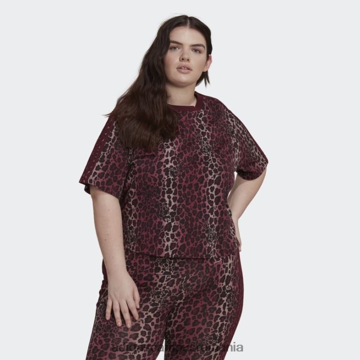 adidas campus romania tricou cu imprimeu peste tot (plus size) maroon femei maro/multicolor J266N222694