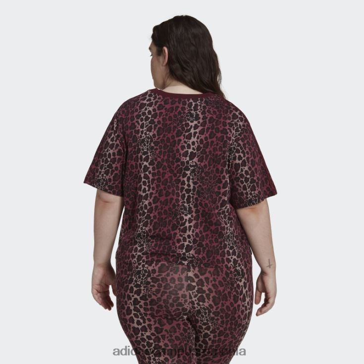 adidas campus romania tricou cu imprimeu peste tot (plus size) maroon femei maro/multicolor J266N222694