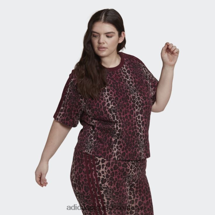 adidas campus romania tricou cu imprimeu peste tot (plus size) maroon femei maro/multicolor J266N222694