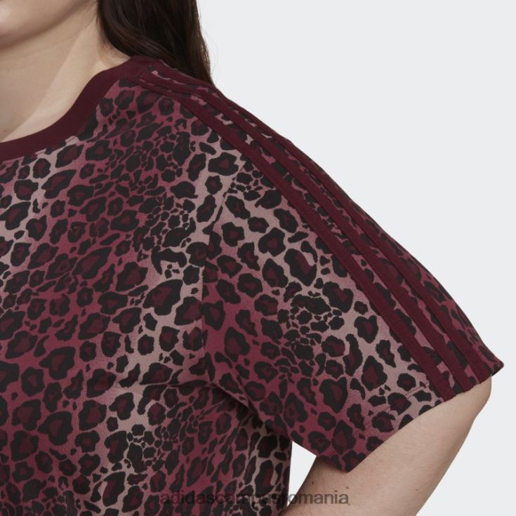 adidas campus romania tricou cu imprimeu peste tot (plus size) maroon femei maro/multicolor J266N222694