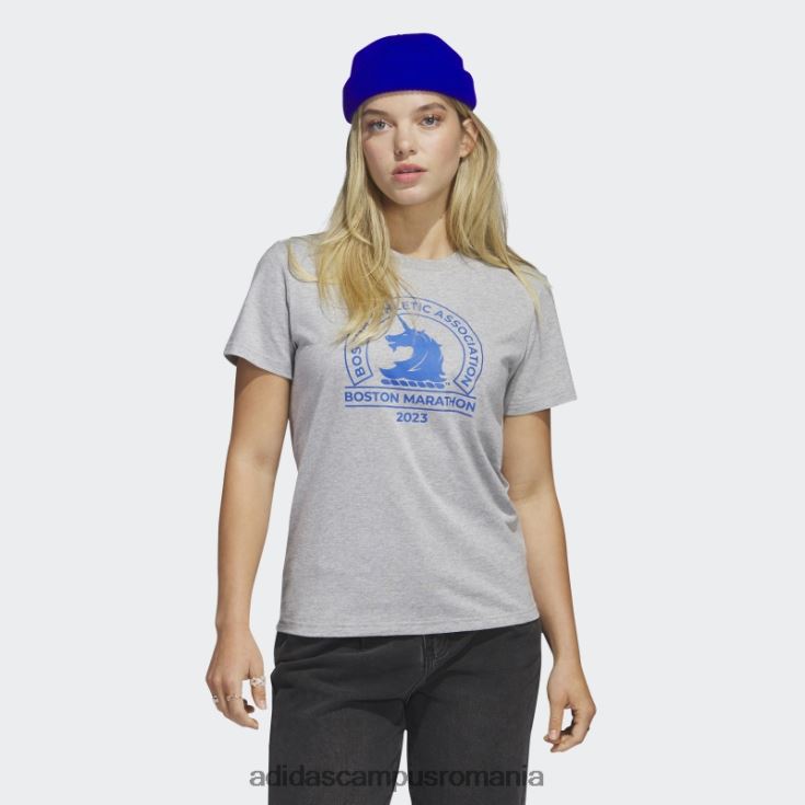 adidas campus romania tricou cu logo boston marathon 2023 gri mediu femei gri mediu J266N222850