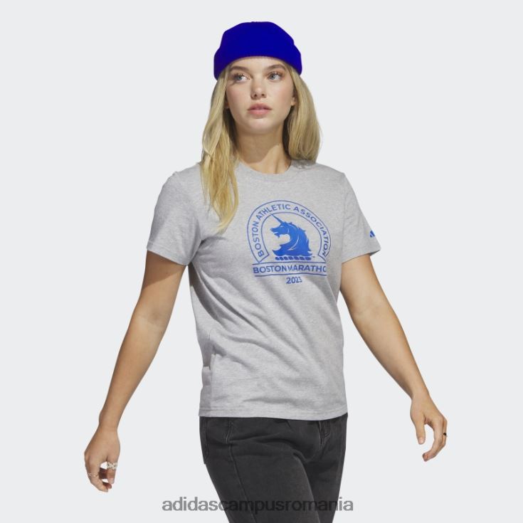 adidas campus romania tricou cu logo boston marathon 2023 gri mediu femei gri mediu J266N222850