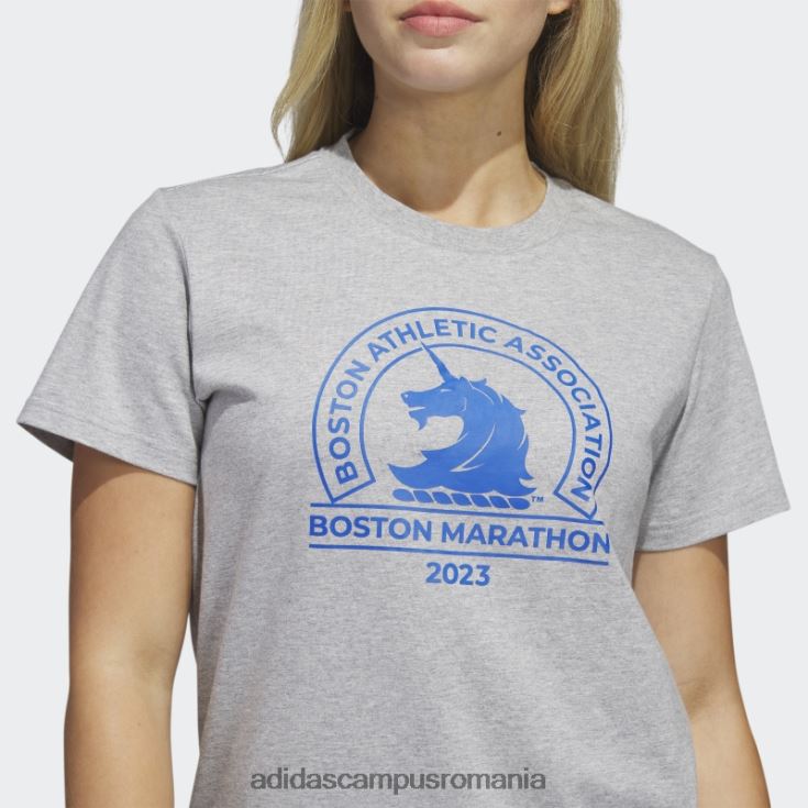 adidas campus romania tricou cu logo boston marathon 2023 gri mediu femei gri mediu J266N222850