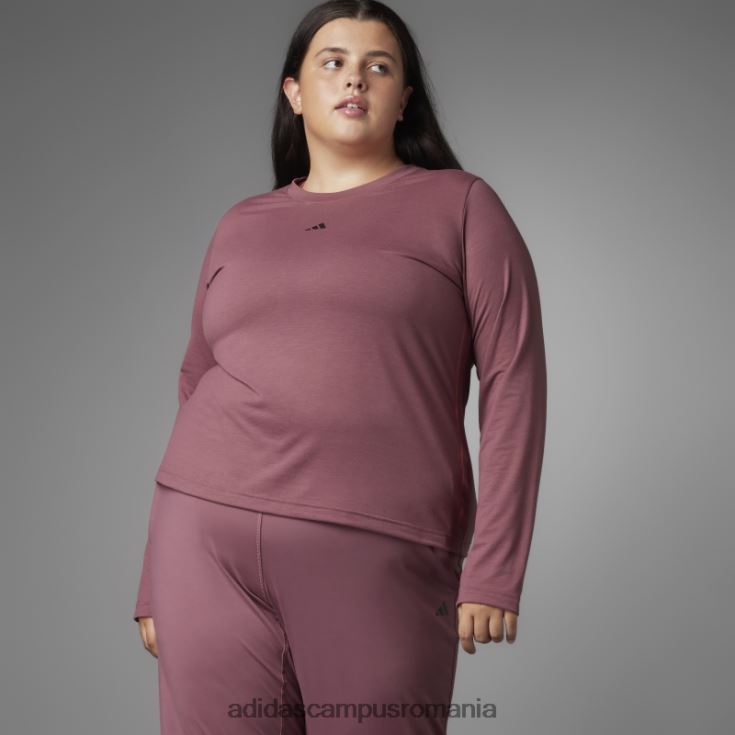 adidas campus romania tricou cu mânecă lungă de yoga echilibru autentic (plus mărime) visiniu femei Burgundia J266N222640
