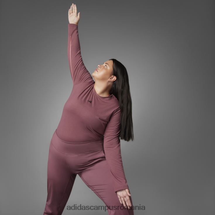 adidas campus romania tricou cu mânecă lungă de yoga echilibru autentic (plus mărime) visiniu femei Burgundia J266N222640