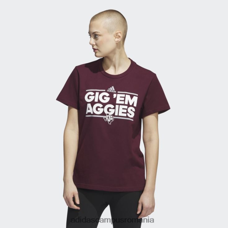 adidas campus romania tricou cu mânecă scurtă pentru jucător de joc maro femei maroon/ncaa-tam-741-2 J266N222856