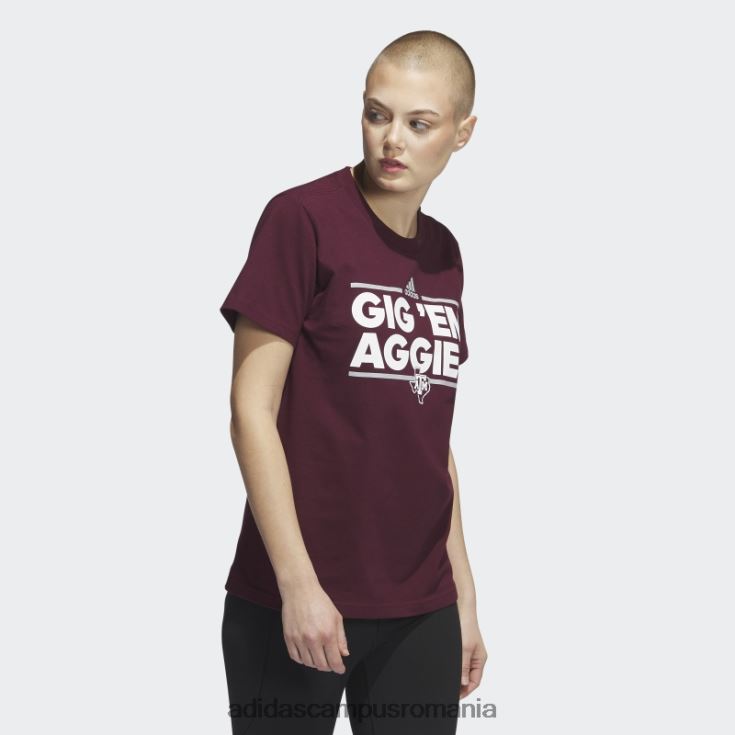 adidas campus romania tricou cu mânecă scurtă pentru jucător de joc maro femei maroon/ncaa-tam-741-2 J266N222856