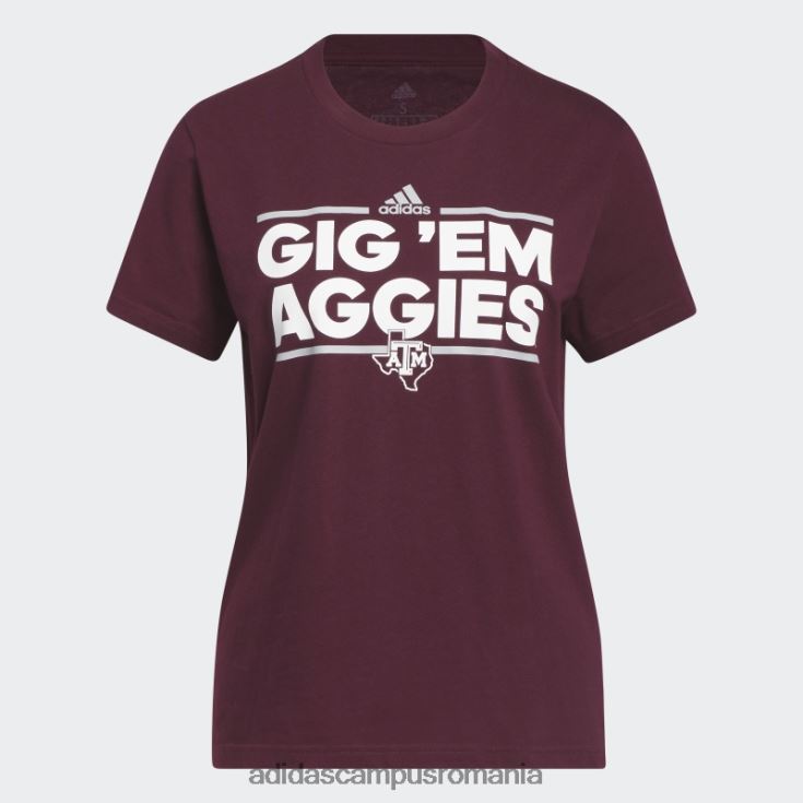 adidas campus romania tricou cu mânecă scurtă pentru jucător de joc maro femei maroon/ncaa-tam-741-2 J266N222856