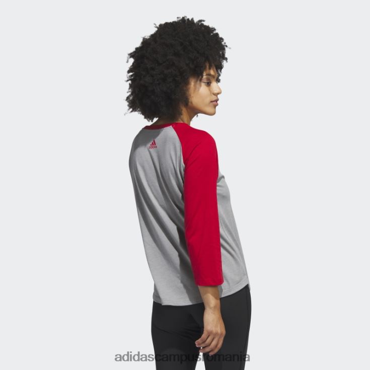 adidas campus romania tricou de baseball cu mânecă 3/4 de la core scarlet Knights femei miez/roșu/ncaa-rut-7a4-1 J266N222799