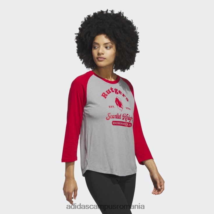 adidas campus romania tricou de baseball cu mânecă 3/4 de la core scarlet Knights femei miez/roșu/ncaa-rut-7a4-1 J266N222799