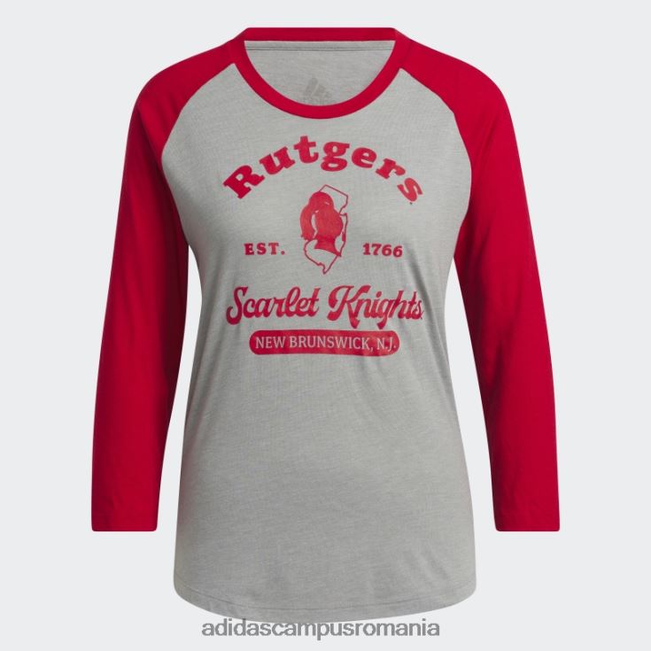 adidas campus romania tricou de baseball cu mânecă 3/4 de la core scarlet Knights femei miez/roșu/ncaa-rut-7a4-1 J266N222799
