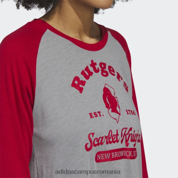 adidas campus romania tricou de baseball cu mânecă 3/4 de la core scarlet Knights femei miez/roșu/ncaa-rut-7a4-1 J266N222799