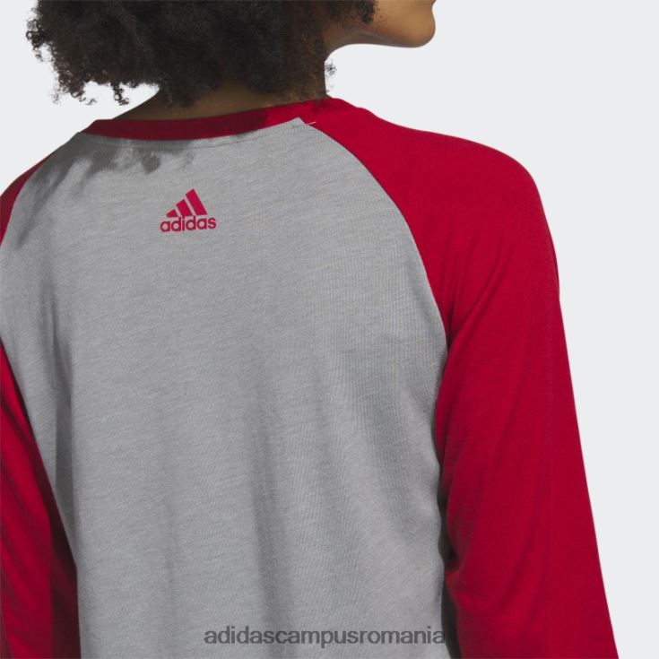 adidas campus romania tricou de baseball cu mânecă 3/4 de la core scarlet Knights femei miez/roșu/ncaa-rut-7a4-1 J266N222799