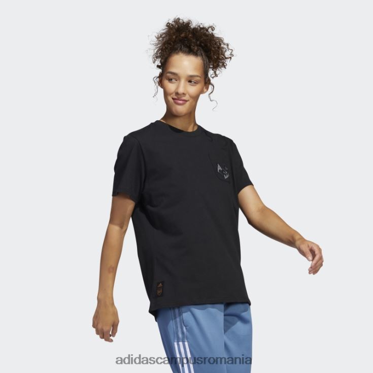 adidas campus romania tricou grafic arsenal negru femei negru J266N222826